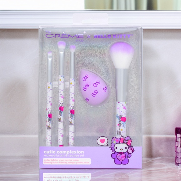 THE CREME SHOP x Hello Kitty Cutie Complexion Makeup Brush & Sponge Set (NIB) - Picture 2 of 2